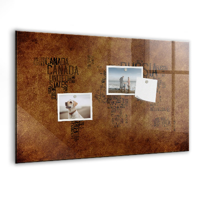 Magnettafel zum schreiben Eine Weltkarte mit persönlichen Erinnerungen