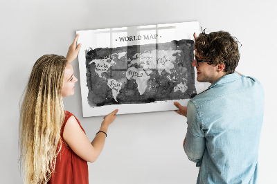 Schreib magnettafel Weltkarte mit Fotostandorten