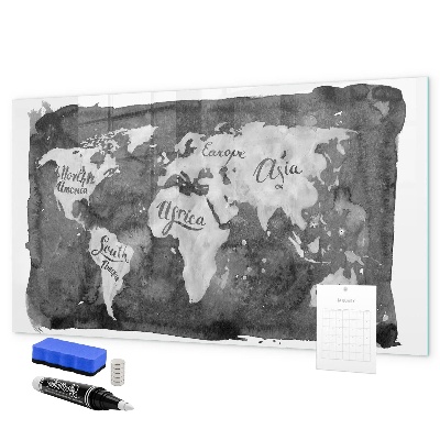 Schreib magnettafel Weltkarte mit Fotostandorten