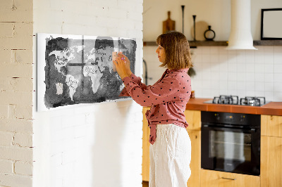Schreib magnettafel Weltkarte mit Fotostandorten