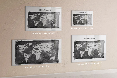 Schreib magnettafel Weltkarte mit Fotostandorten