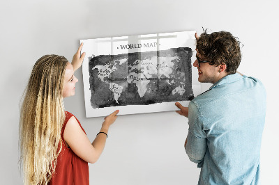 Schreib magnettafel Weltkarte mit Fotostandorten