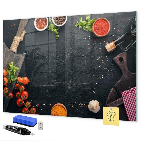 Magnettafel zum schreiben Kücheninspirationen mit persönlichen Erinnerungen