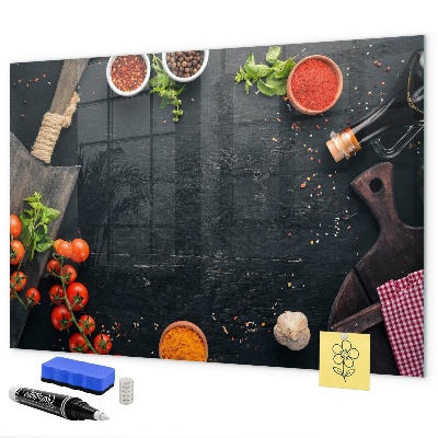 Magnettafel zum schreiben Kücheninspirationen mit persönlichen Erinnerungen