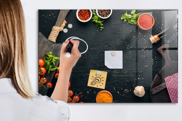 Magnettafel zum schreiben Kücheninspirationen mit persönlichen Erinnerungen