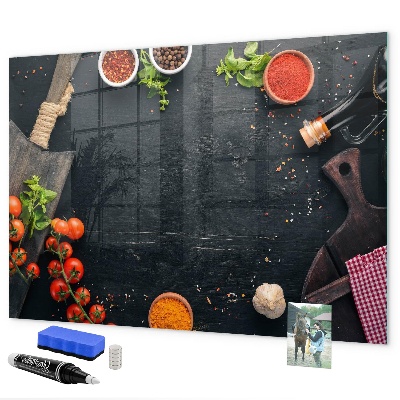 Magnettafel zum schreiben Kücheninspirationen mit persönlichen Erinnerungen