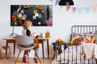 Magnettafel zum schreiben Kücheninspirationen mit persönlichen Erinnerungen
