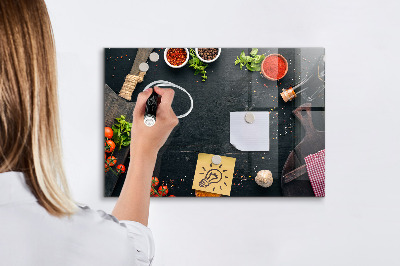 Magnettafel zum schreiben Kücheninspirationen mit persönlichen Erinnerungen
