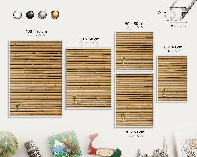 Wand-Magnettafel für Reisesouvenirs mit weißem Rahmen Bambusmuster