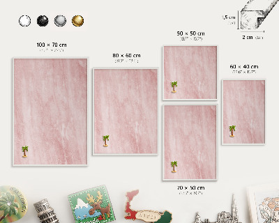 Wand-Magnettafel für Reisesouvenirs mit weißem Rahmen Rosa Textur