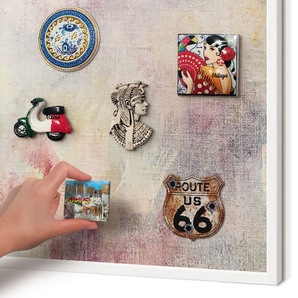 Wand-Magnettafel für Reisesouvenirs mit weißem Rahmen Pastellabstraktion