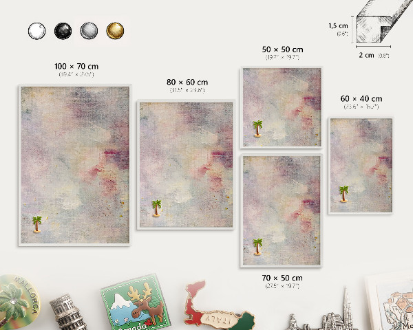 Wand-Magnettafel für Reisesouvenirs mit weißem Rahmen Pastellabstraktion