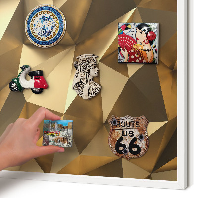 Wand-Magnettafel für Reisesouvenirs mit weißem Rahmen Warme Geometrie