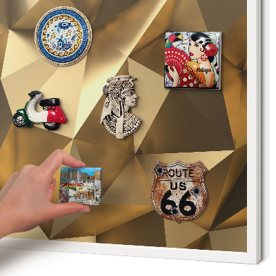 Wand-Magnettafel für Reisesouvenirs mit weißem Rahmen Warme Geometrie