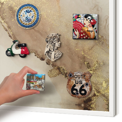 Wand-Magnettafel für Reisesouvenirs mit weißem Rahmen Eleganter Glanz