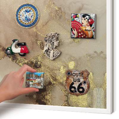 Wand-Magnettafel für Reisesouvenirs mit weißem Rahmen Eleganter Glanz