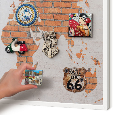 Magnettafel aus Metall für Souvenirs in weißem Rahmen Brick-Karte
