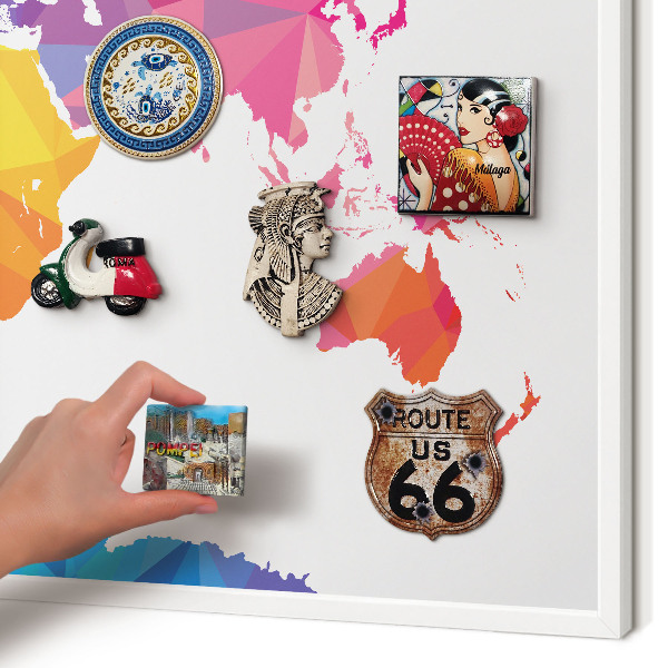Wand-Magnettafel für Reisesouvenirs mit weißem Rahmen Farbkarte