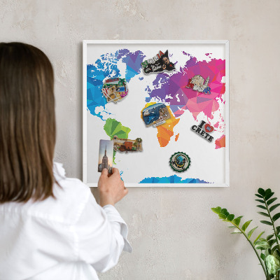 Wand-Magnettafel für Reisesouvenirs mit weißem Rahmen Farbkarte
