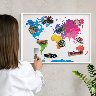 Wand-Magnettafel für Reisesouvenirs mit weißem Rahmen Farbkarte