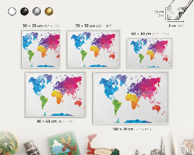 Wand-Magnettafel für Reisesouvenirs mit weißem Rahmen Farbkarte
