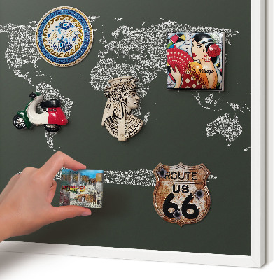 Magnettafel aus Metall für Souvenirs in weißem Rahmen Textkarte
