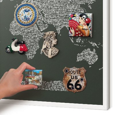 Magnettafel aus Metall für Souvenirs in weißem Rahmen Textkarte