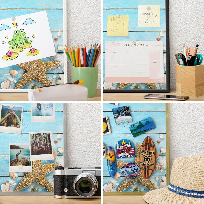 Wand-Magnettafel für Reisesouvenirs mit weißem Rahmen Urlaubsruhe