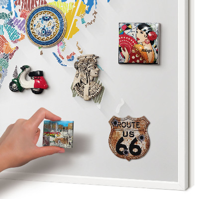 Magnettafel aus Metall für Souvenirs in weißem Rahmen Farbkarte