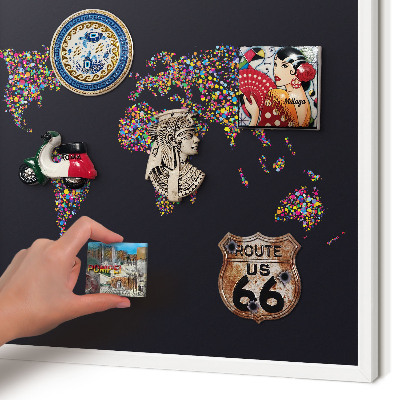 Wand-Magnettafel für Reisesouvenirs mit weißem Rahmen Farbkarte