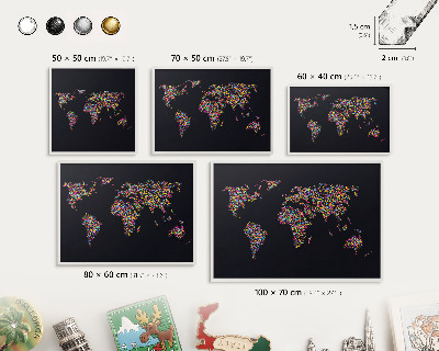 Wand-Magnettafel für Reisesouvenirs mit weißem Rahmen Farbkarte