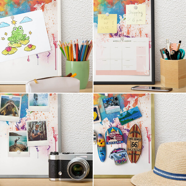 Wand-Magnettafel für Reisesouvenirs mit weißem Rahmen Farbkarte