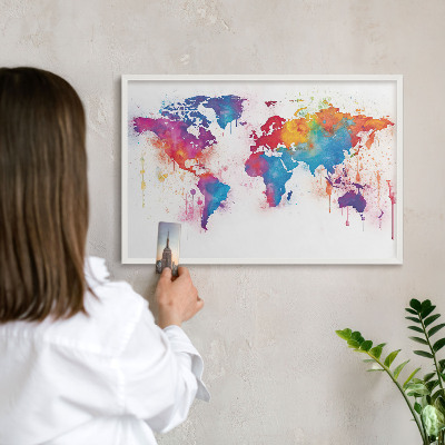 Wand-Magnettafel für Reisesouvenirs mit weißem Rahmen Farbkarte