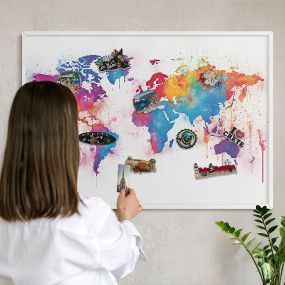 Wand-Magnettafel für Reisesouvenirs mit weißem Rahmen Farbkarte
