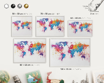 Wand-Magnettafel für Reisesouvenirs mit weißem Rahmen Farbkarte