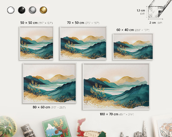 Magnettafel aus Metall für Souvenirs in weißem Rahmen Ein friedlicher Ausblick