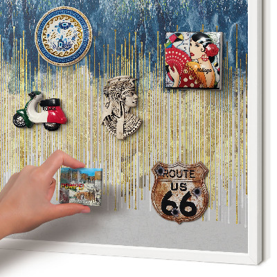 Wand-Magnettafel für Reisesouvenirs mit weißem Rahmen Abstrakter Wald