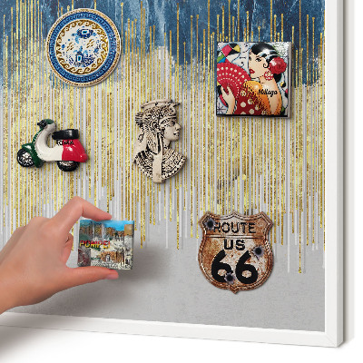 Wand-Magnettafel für Reisesouvenirs mit weißem Rahmen Abstrakter Wald