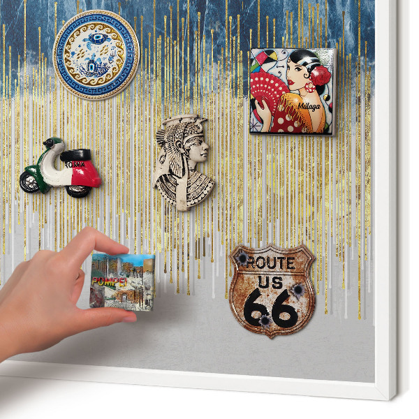 Wand-Magnettafel für Reisesouvenirs mit weißem Rahmen Abstrakter Wald