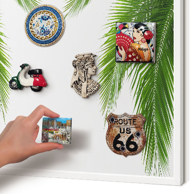 Magnettafel aus Metall für Souvenirs in weißem Rahmen Exotische Natur