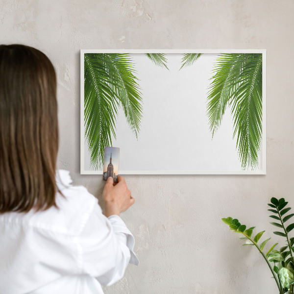 Magnettafel aus Metall für Souvenirs in weißem Rahmen Exotische Natur
