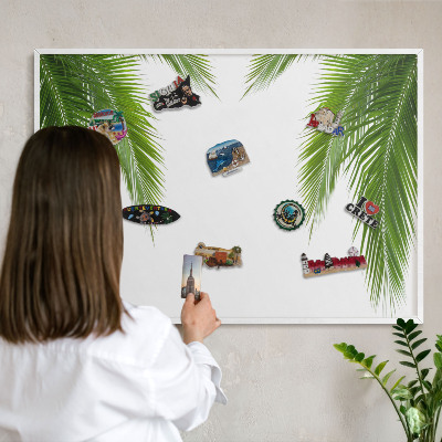 Magnettafel aus Metall für Souvenirs in weißem Rahmen Exotische Natur