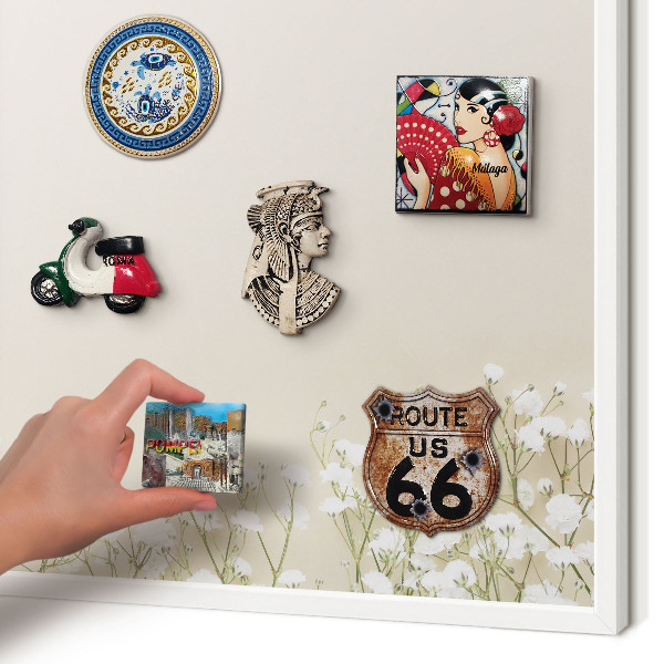 Wand-Magnettafel für Reisesouvenirs mit weißem Rahmen Subtile Natur