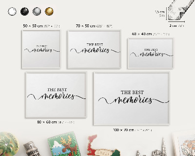 Wand-Magnettafel für Reisesouvenirs mit weißem Rahmen Inspirierende Erinnerungen