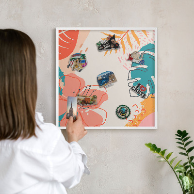 Magnettafel aus Metall für Souvenirs in weißem Rahmen Moderne Natur