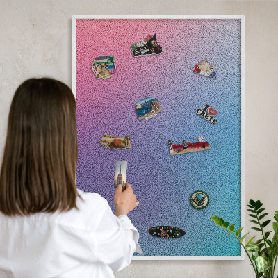 Wand-Magnettafel für Reisesouvenirs mit weißem Rahmen Farbverlauf