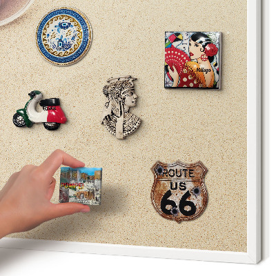 Wand-Magnettafel für Reisesouvenirs mit weißem Rahmen Sommerstrand