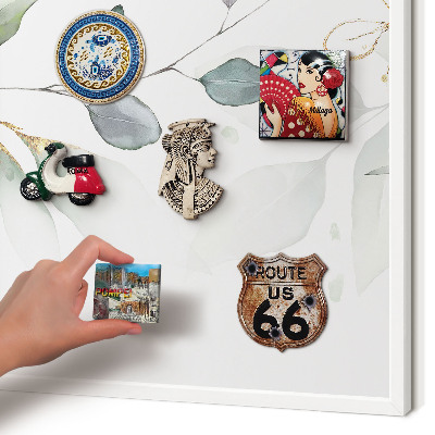 Wand-Magnettafel für Reisesouvenirs mit weißem Rahmen Botanische Eleganz