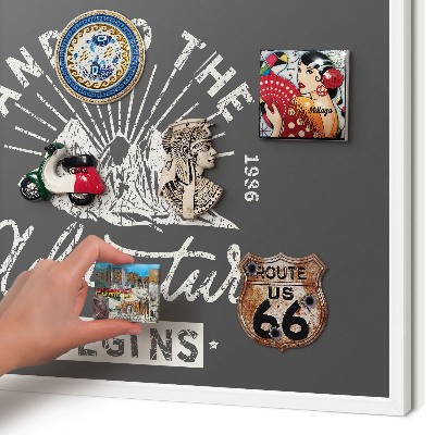 Wand-Magnettafel für Reisesouvenirs mit weißem Rahmen Berginschrift