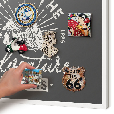 Wand-Magnettafel für Reisesouvenirs mit weißem Rahmen Berginschrift
